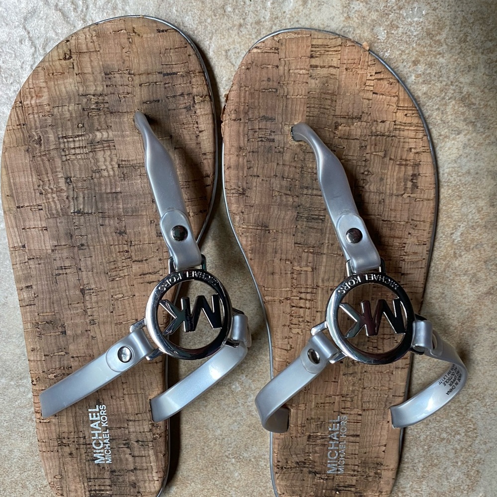 MK emblem sandals